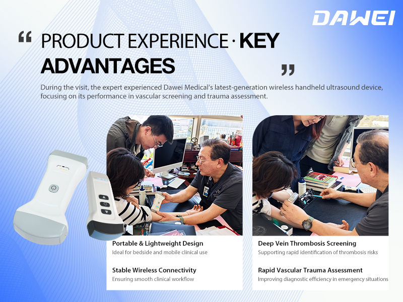 مباشر من مركز ABC الطبي الموجات فوق الصوتية اللاسلكية المحمولة Dawei المعترف بها من قبل أخصائي الأوعية الدموية المكسيكي